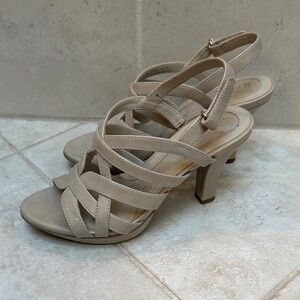 Naturalizer Taupe Strappy High Heel Sandals